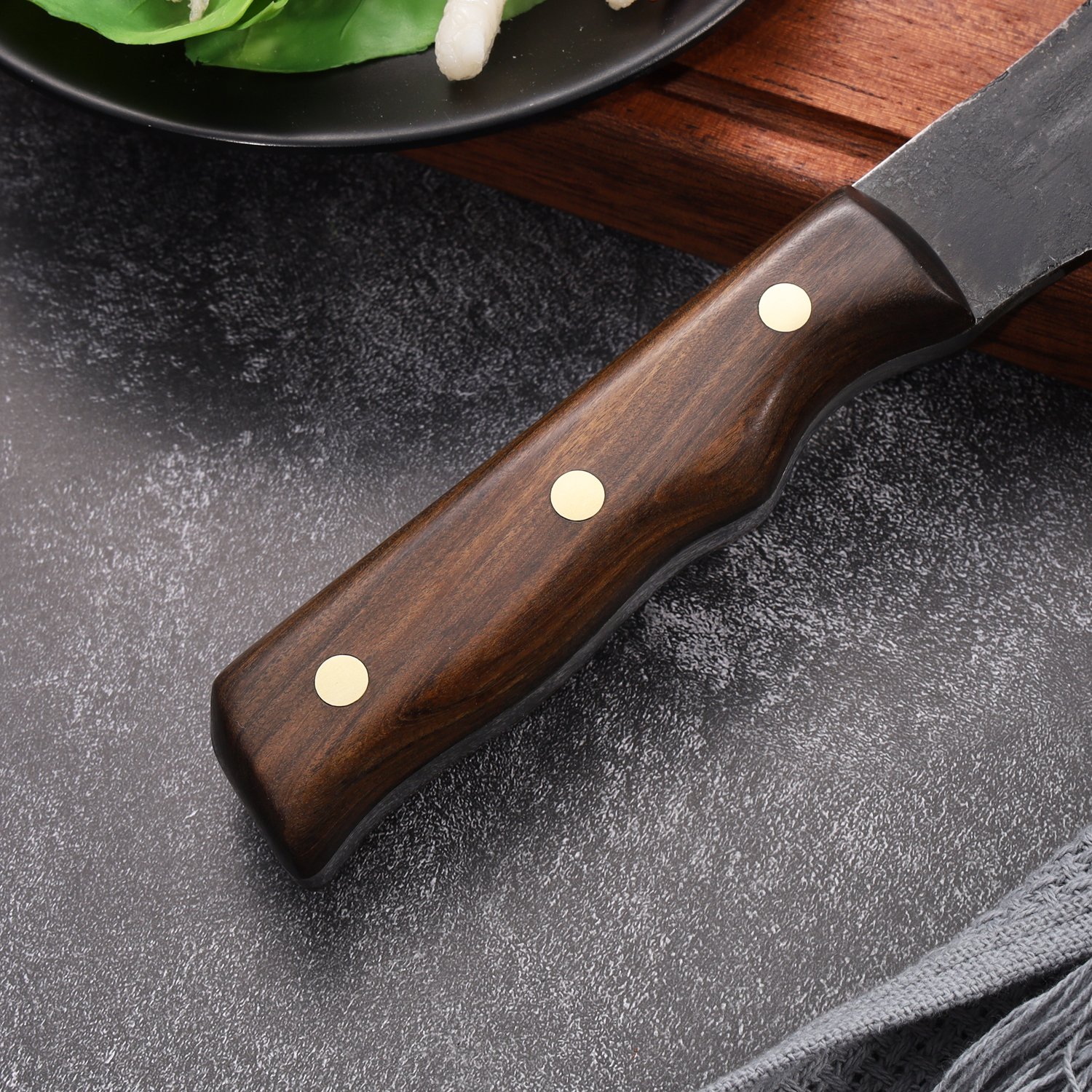 professional butcher knife meat cutting kitchen knives clamping knives hand forged high carbon steel chef knives heavy duty butcher knife for camping, bbq christmas gifts idea