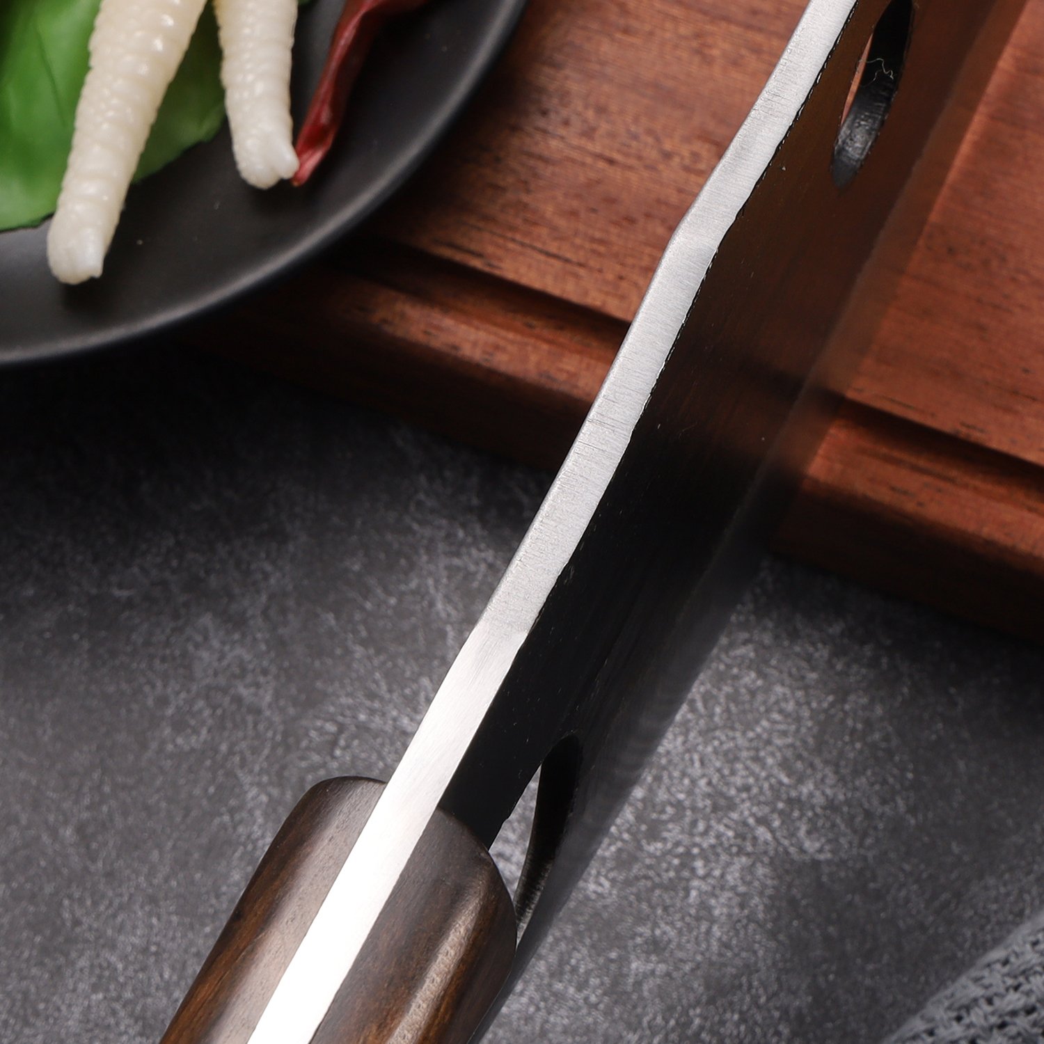 professional butcher knife meat cutting kitchen knives clamping knives hand forged high carbon steel chef knives heavy duty butcher knife for camping, bbq christmas gifts idea