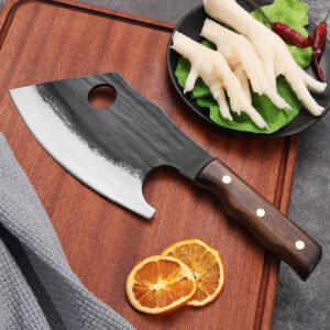 professional butcher knife meat cutting kitchen knives clamping knives hand forged high carbon steel chef knives heavy duty butcher knife for camping, bbq christmas gifts idea