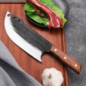 hand forged butcher knife high carbon steel kitchen knife set meat cleaver boning knife viking knife for brisket trimming, gift for dad