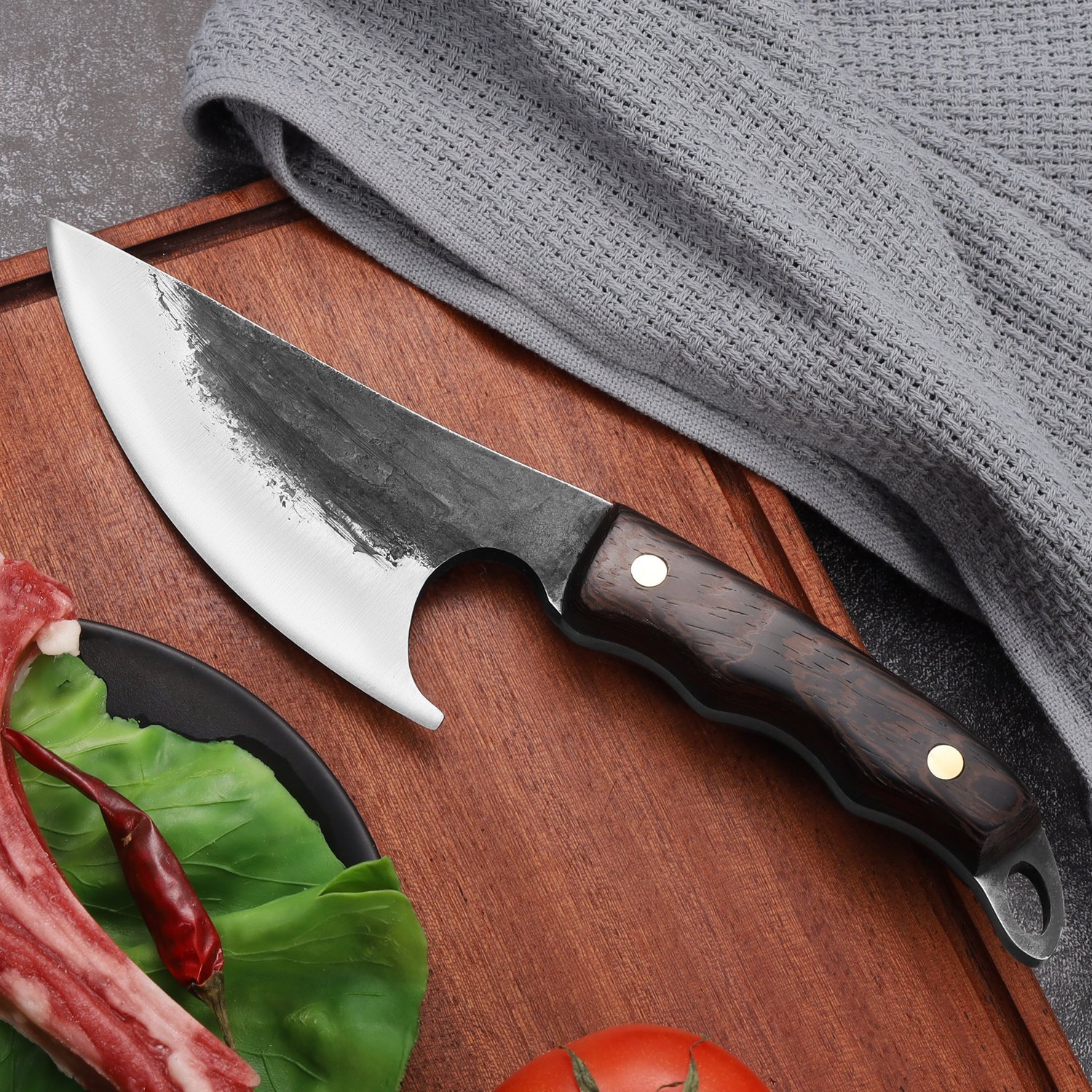 portable boning knife cleaver butcher hand forged butcher knife for steak vegetable fruit knife with sheath barbecue picnic camping outdoor kitchen knives