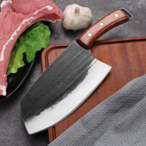 meat cleaver knife, handmade slicing labor saving handle meat cleaver forged chinese kitchen chef vegetable knife
