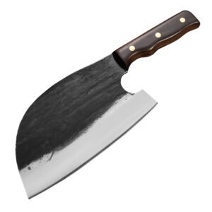 8 inch professional cleaver knife high carbon knives ultra sharp butcher knife with ergonomic handle for home kitchen and restaurant.