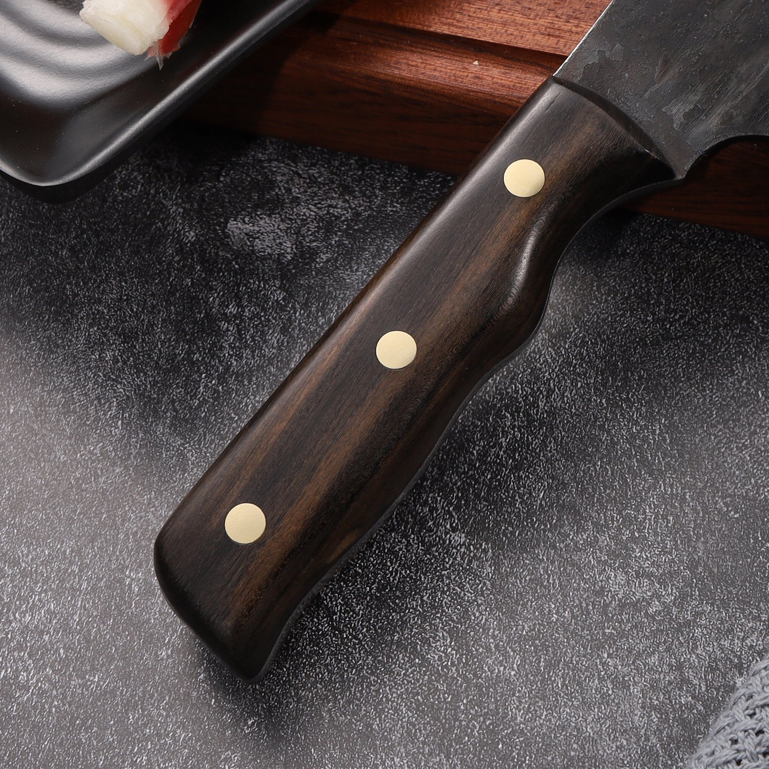 8 inch professional cleaver knife high carbon knives ultra sharp butcher knife with ergonomic handle for home kitchen and restaurant.