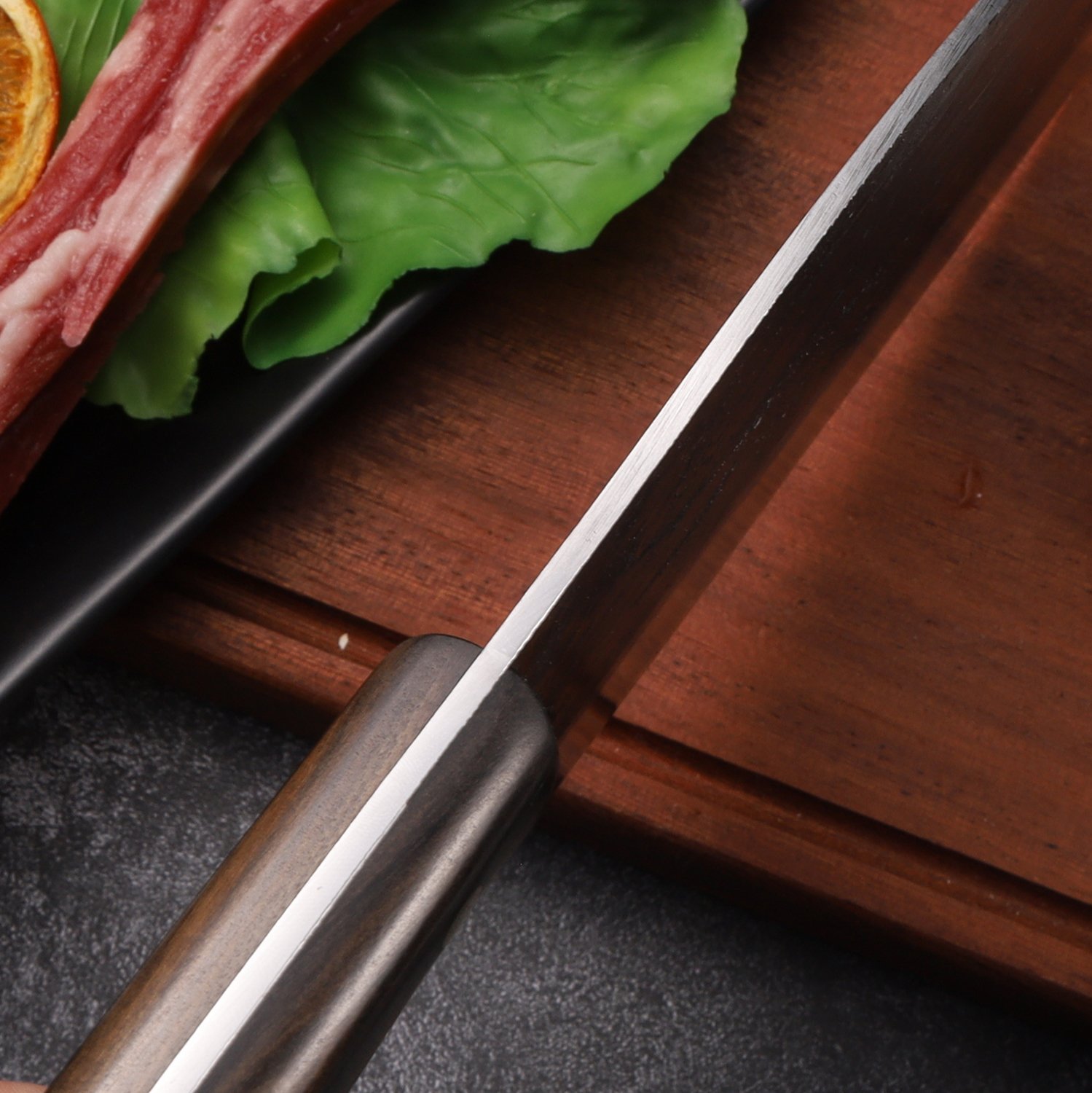 8 inch professional cleaver knife high carbon knives ultra sharp butcher knife with ergonomic handle for home kitchen and restaurant.