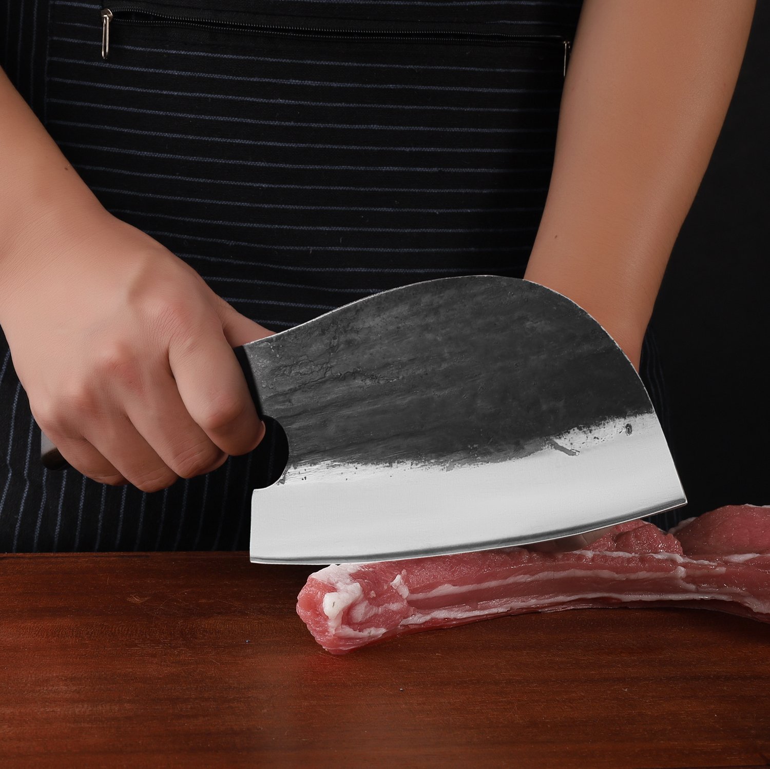 8 inch professional cleaver knife high carbon knives ultra sharp butcher knife with ergonomic handle for home kitchen and restaurant.