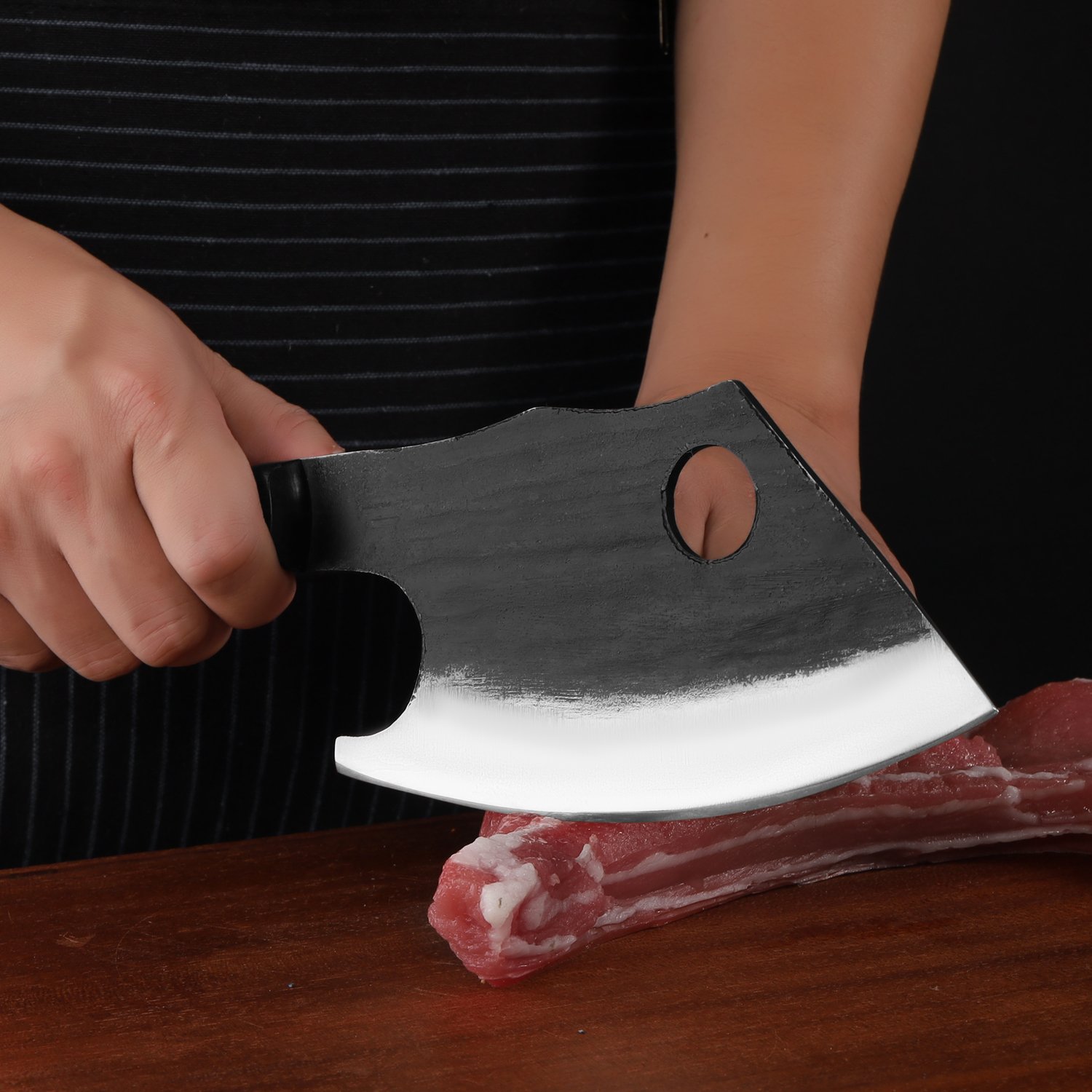 professional butcher knife meat cutting kitchen knives clamping knives hand forged high carbon steel chef knives heavy duty butcher knife for camping, bbq christmas gifts idea